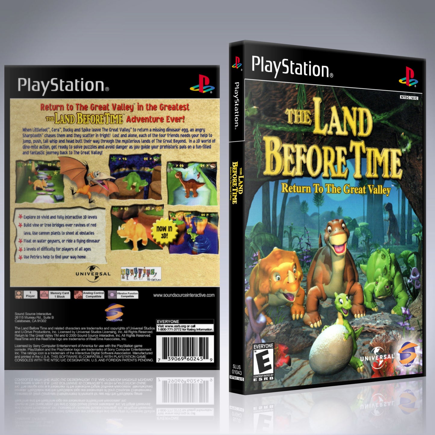 PS1 Case - NO GAME - The Land Before Time - Return to The Great Valley