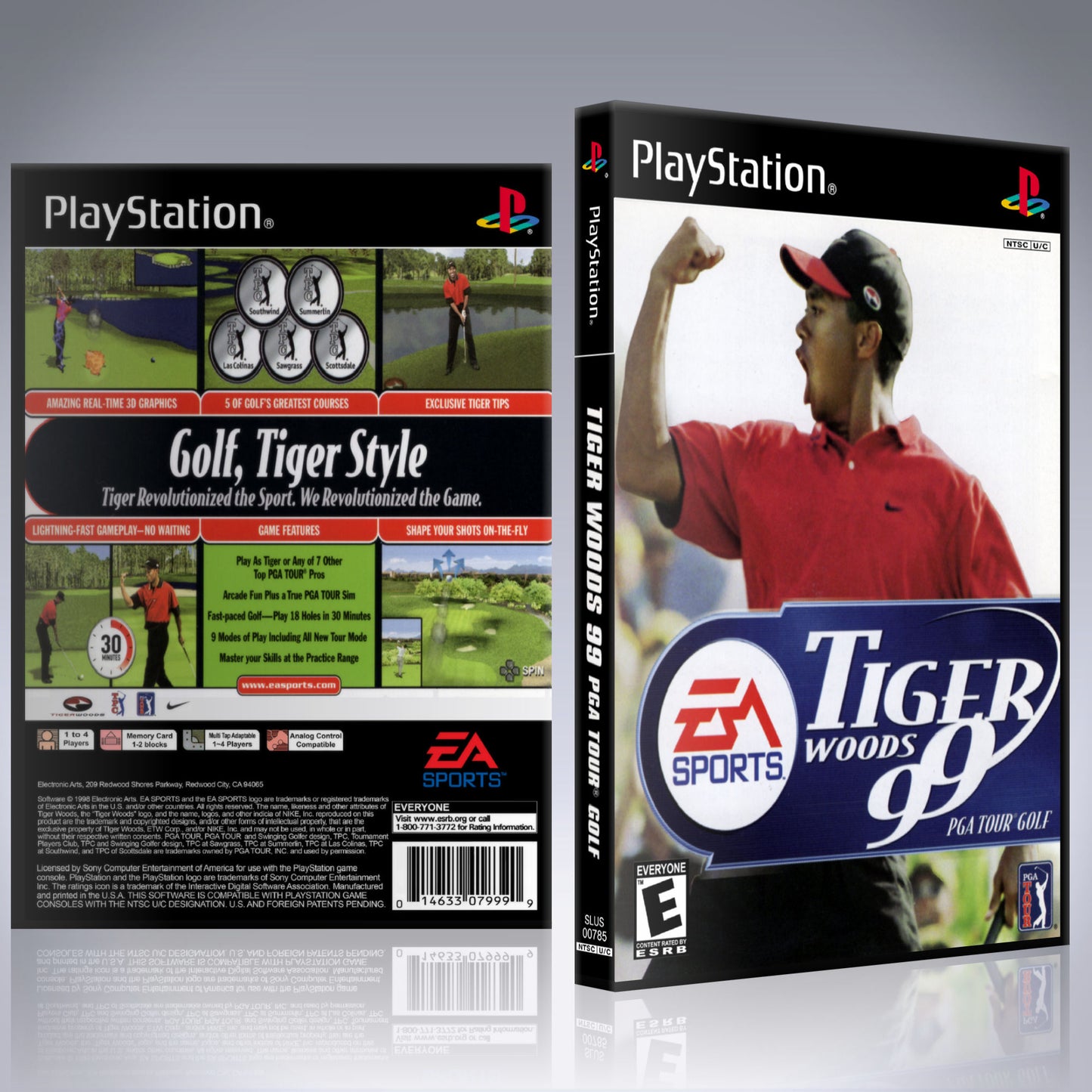 PS1 Case - NO GAME - Tiger Woods 99 - PGA Tour Golf