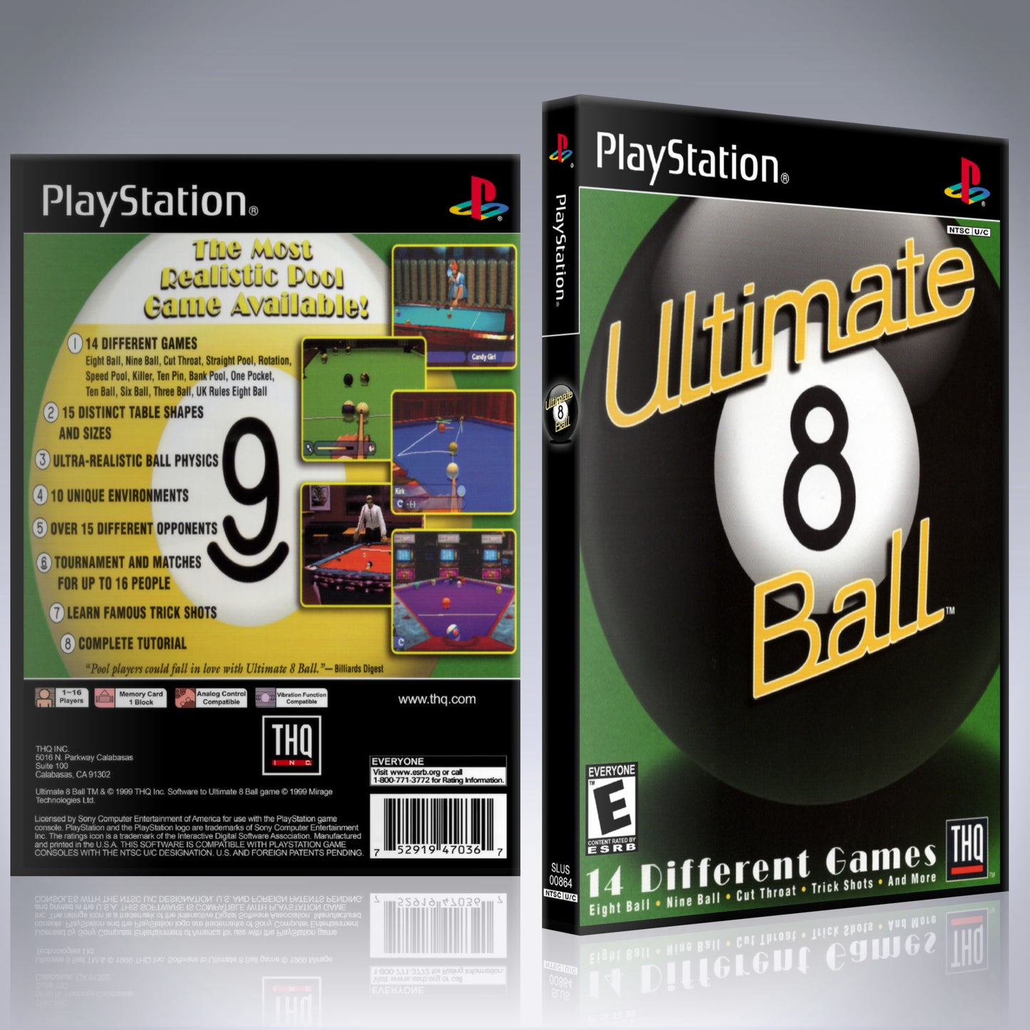 PS1 Case - NO GAME - Ultimate 8 Ball