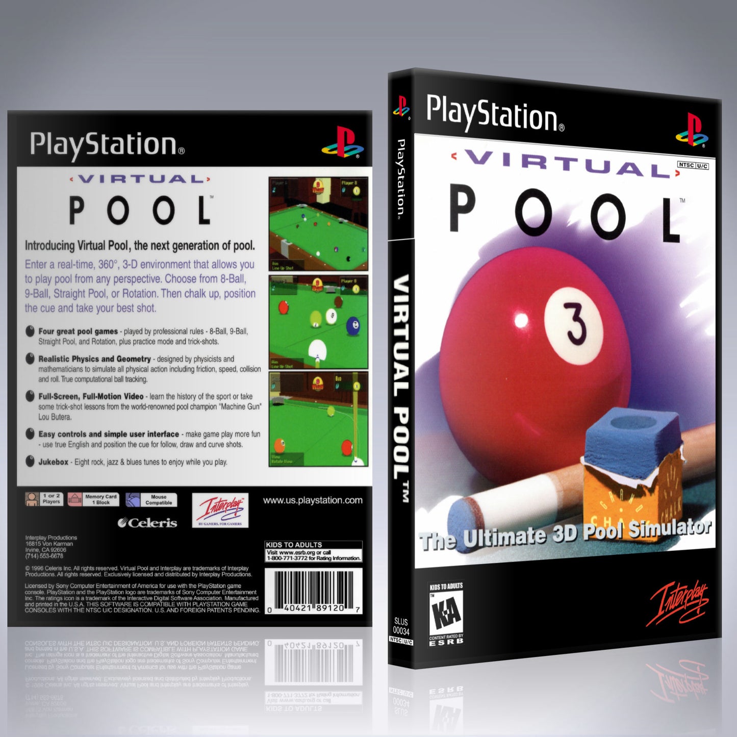 PS1 Case - NO GAME - Virtual Pool