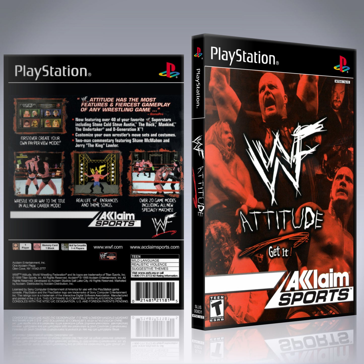 PS1 Case - NO GAME - WWF Attitude