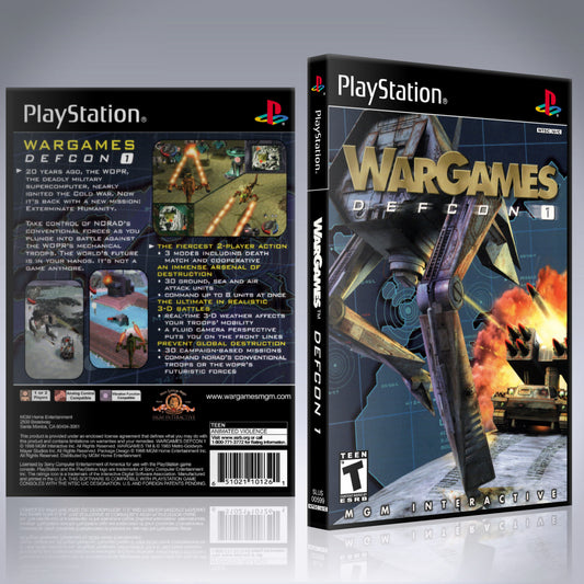 PS1 Case - NO GAME - WarGames - DEFCON 1