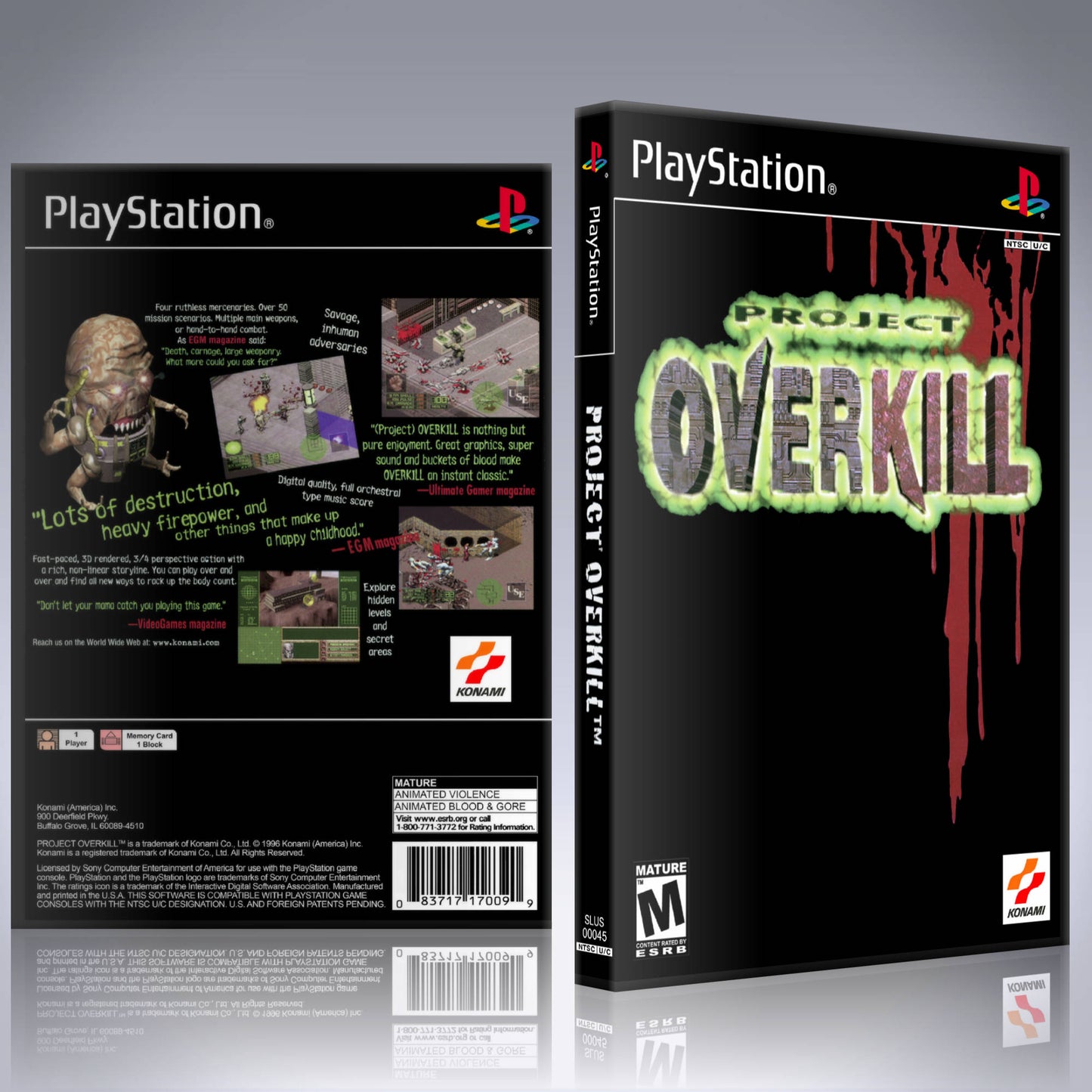 PS1 Case - NO GAME - Project Overkill
