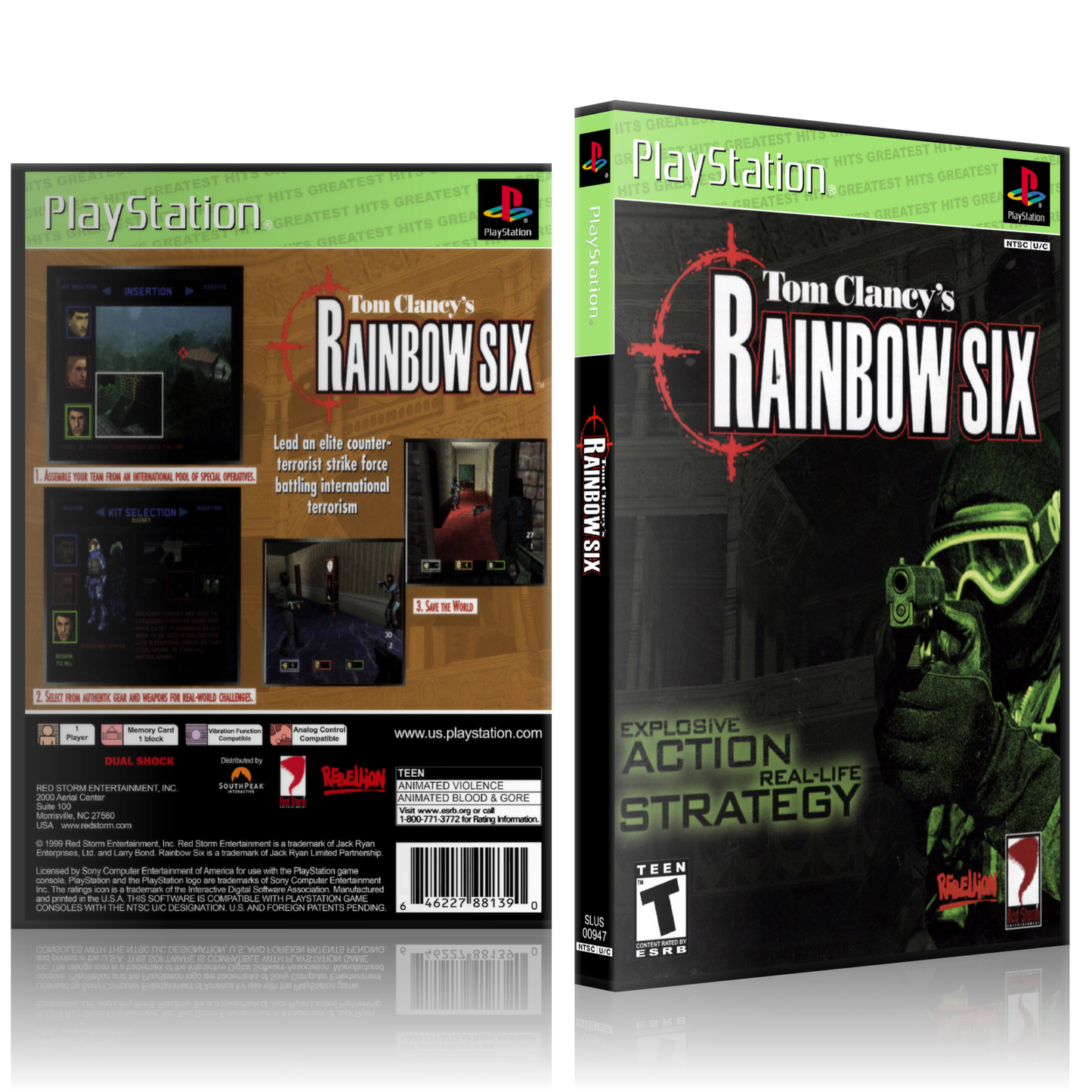 PS1 Case - NO GAME - Rainbow Six - Greatest Hits