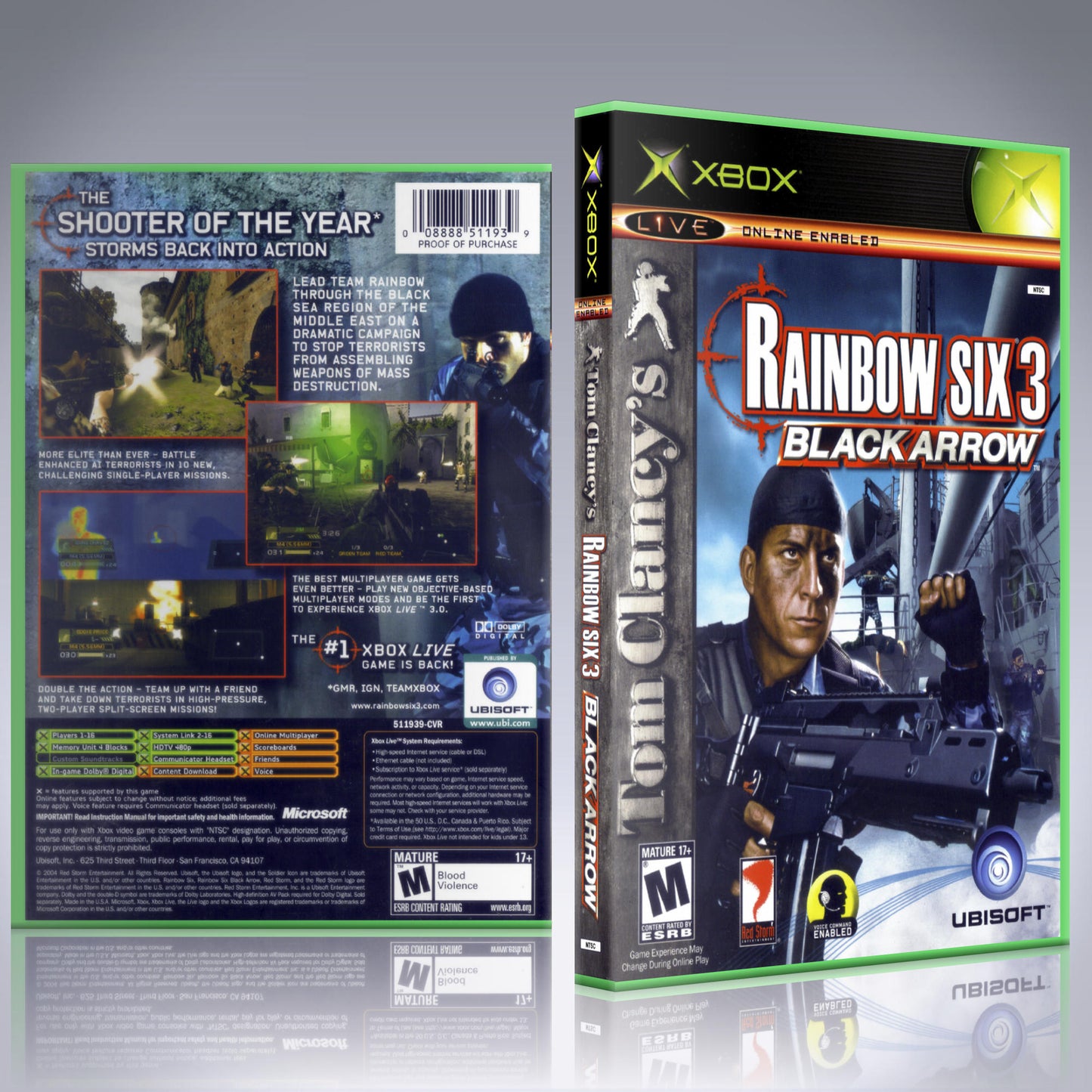 Xbox Case - NO GAME - Rainbow Six 3 - Black Arrow