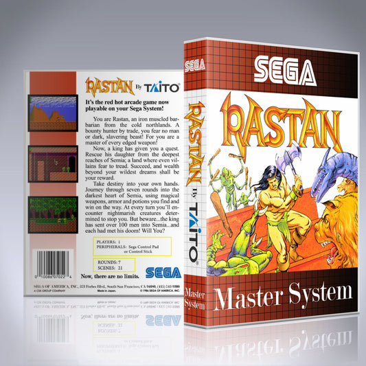 Sega Master System Custom Case - NO GAME - Rastan