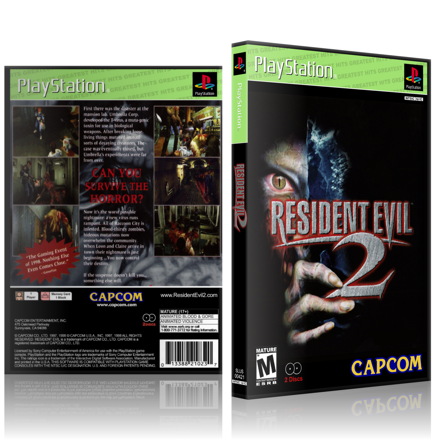 PS1 Case - NO GAME - Resident Evil 2 [2 Disc] - Greatest Hits