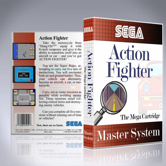 Sega Master System Custom Case - NO GAME - Action Fighter