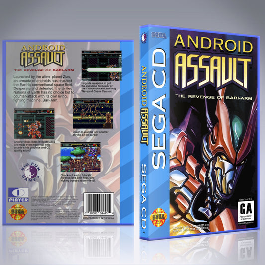 Sega CD Custom Case - NO GAME - Android Assault
