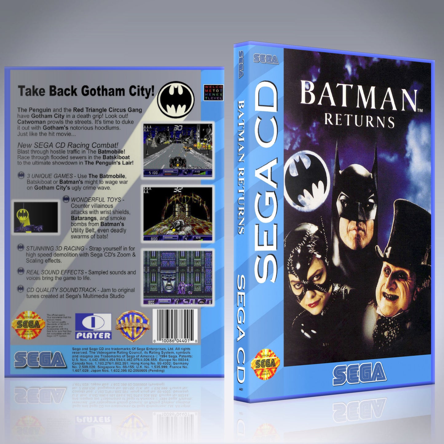 Sega CD Custom Case - NO GAME - Batman Returns