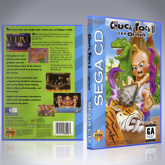Sega CD Custom Case - NO GAME - Chuck Rock 2