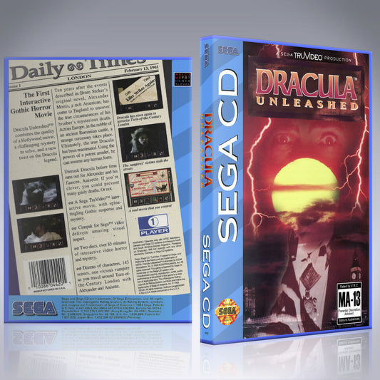 Sega CD Custom Case - NO GAME - Dracula Unleashed [2 Disc]