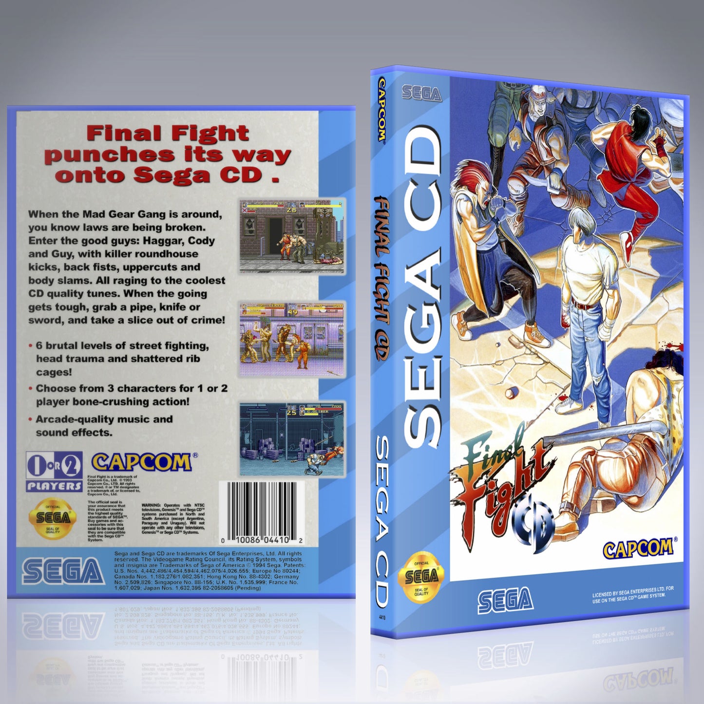 Sega CD Custom Case - NO GAME - Final Fight CD