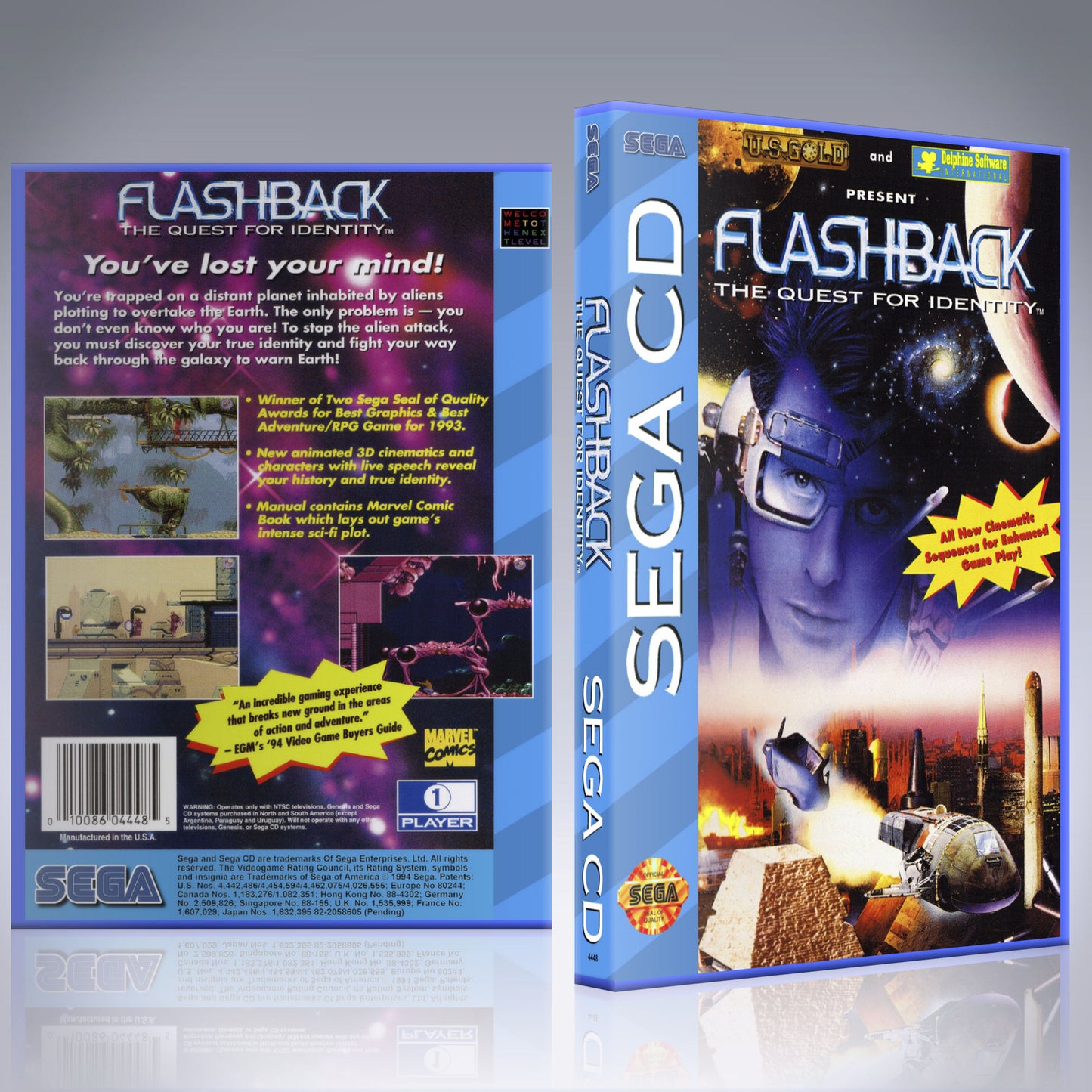 Sega CD Custom Case - NO GAME - Flashback