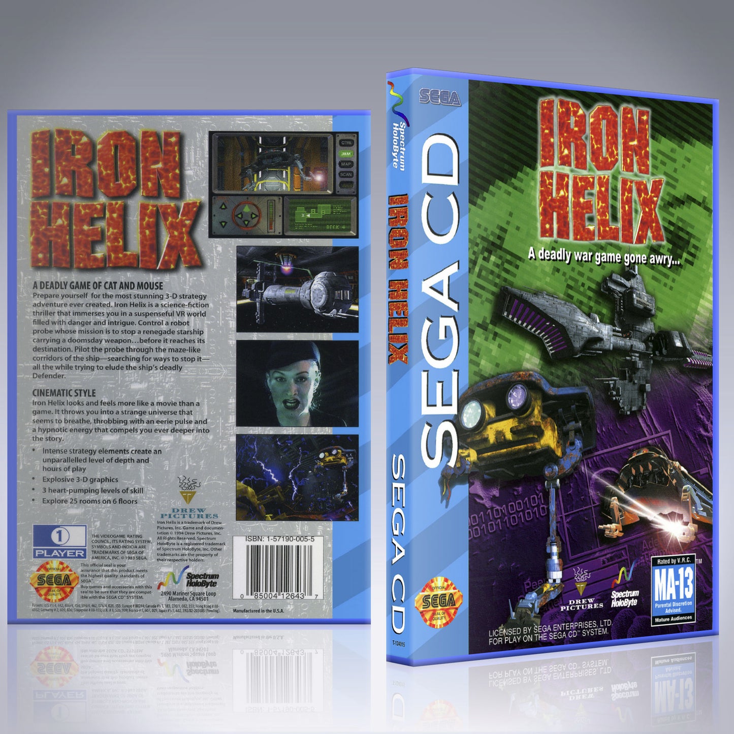 Sega CD Custom Case - NO GAME - Iron Helix