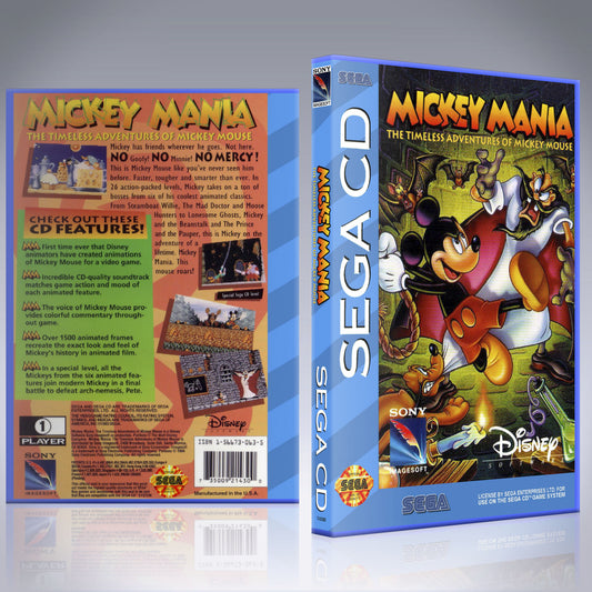Sega CD Custom Case - NO GAME - Mickey Mania
