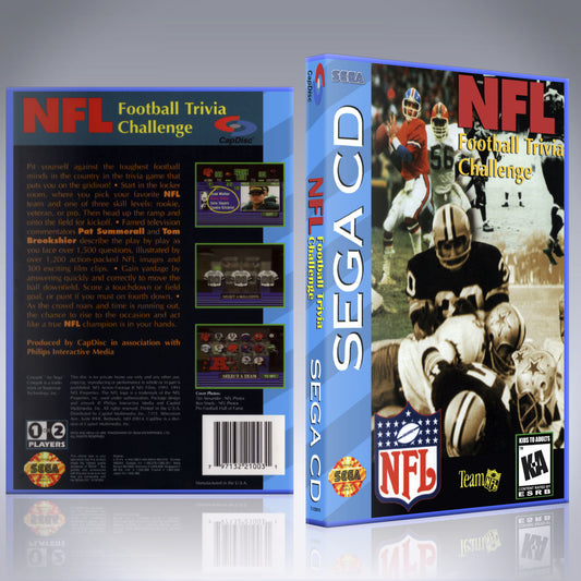 Sega CD Custom Case - NO GAME - NFL Football Trivia