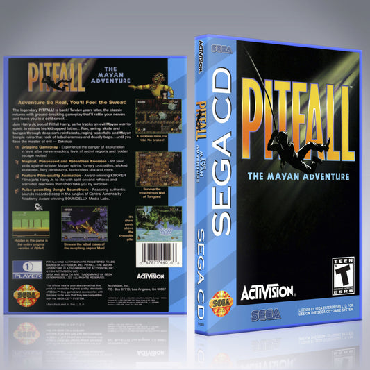 Sega CD Custom Case - NO GAME - Pitfall - The Mayan Adventure