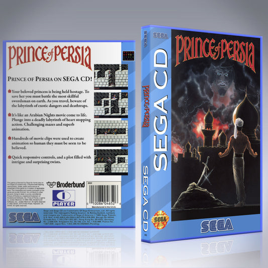 Sega CD Custom Case - NO GAME - Prince of Persia