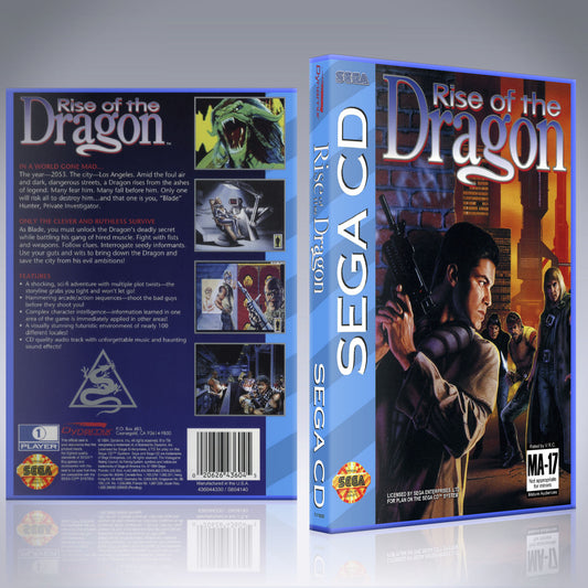 Sega CD Custom Case - NO GAME - Rise of the Dragon