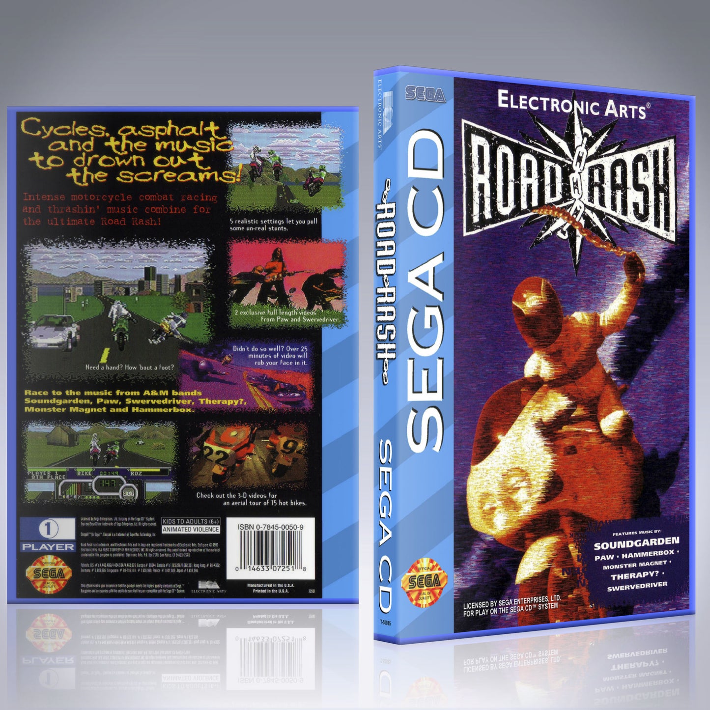 Sega CD Custom Case - NO GAME - Road Rash