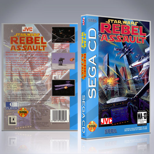 Sega CD Custom Case - NO GAME - Star Wars - Rebel Assault [2 Discs]