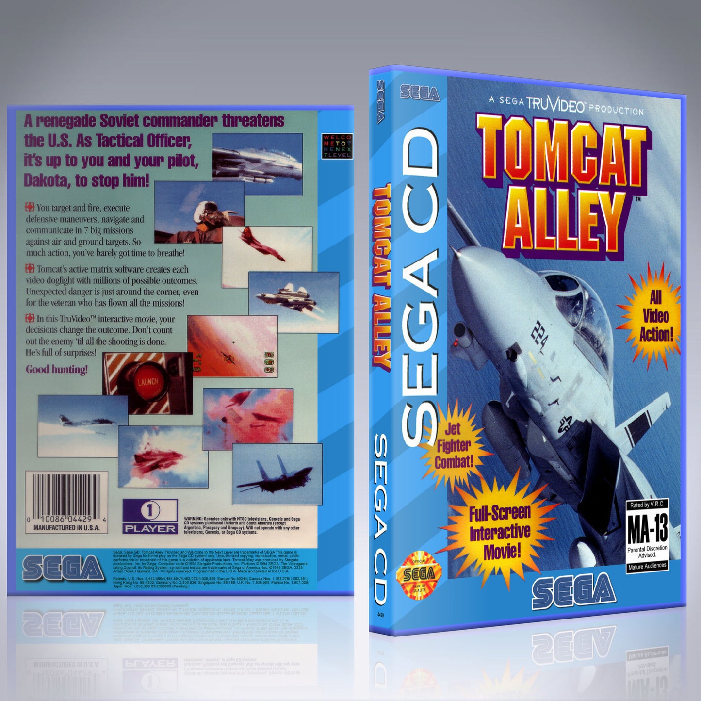 Sega CD Custom Case - NO GAME - Tomcat Alley