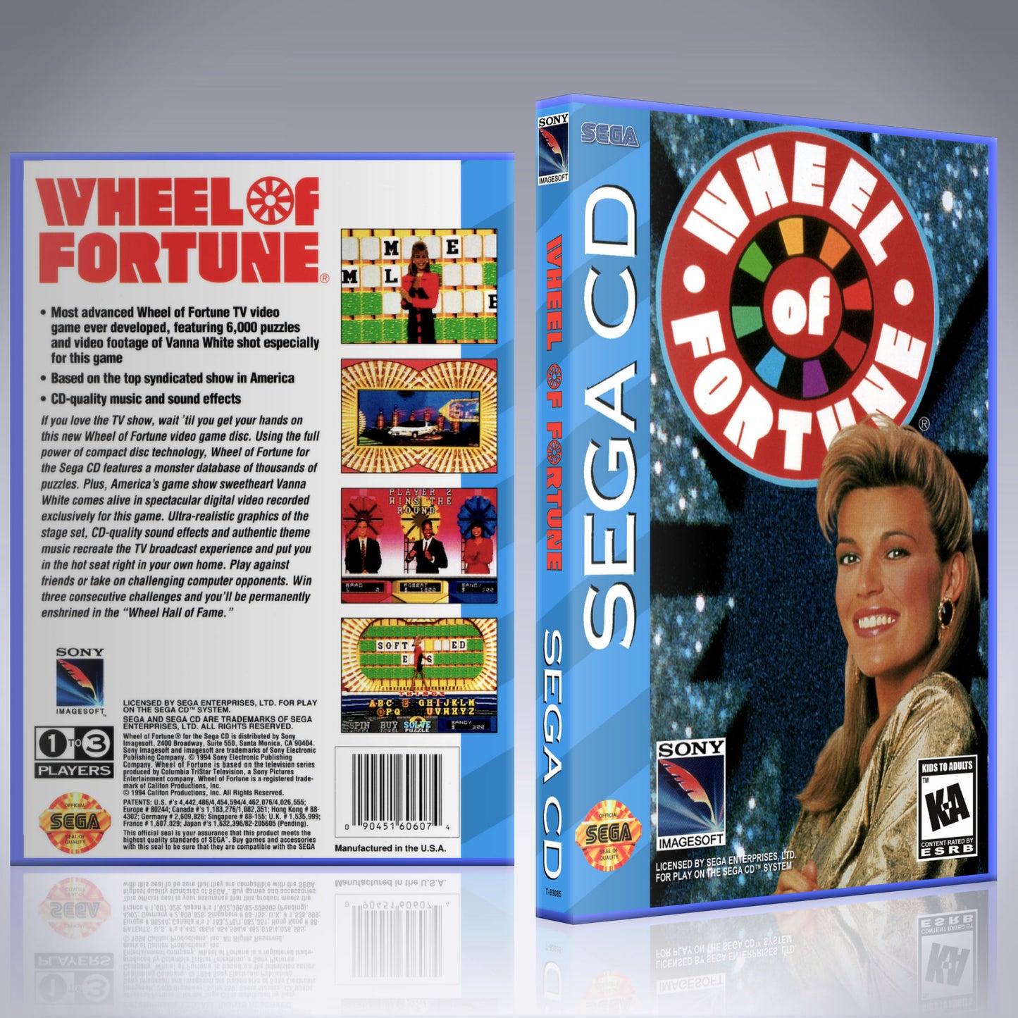 Sega CD Custom Case - NO GAME - Wheel of Fortune