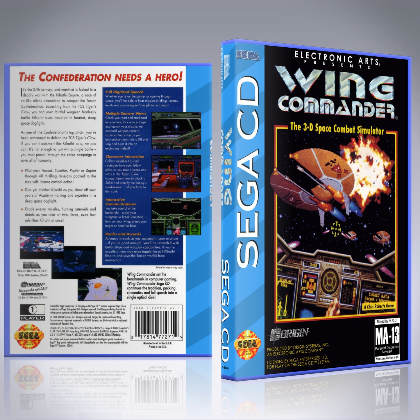 Sega CD Custom Case - NO GAME - Wing Commander