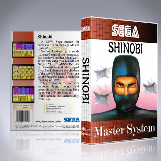 Sega Master System Custom Case - NO GAME - Shinobi