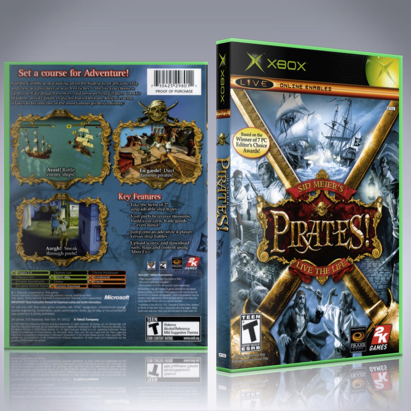 Xbox Case - NO GAME - Sid Meier's Pireates! Live the Life