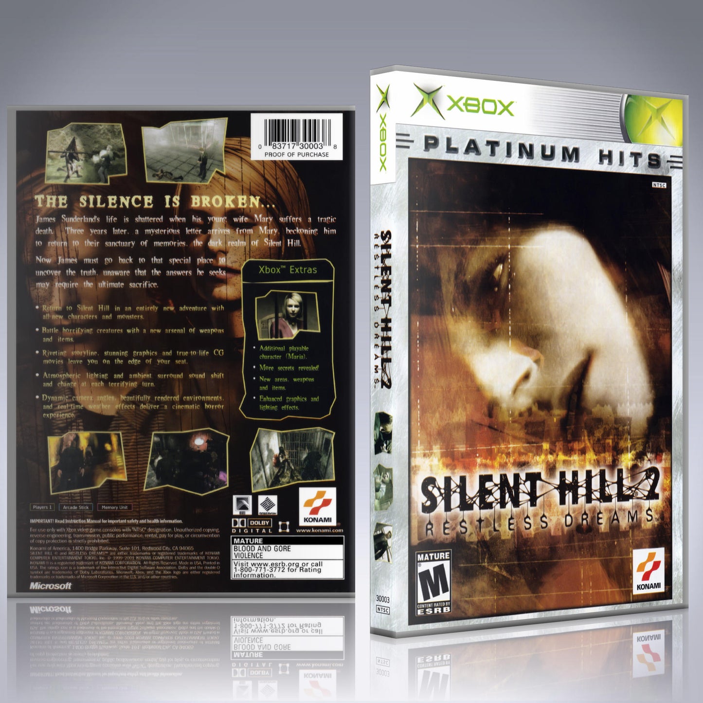 Xbox Case - NO GAME - Silent Hill 2 - Platinum Hits