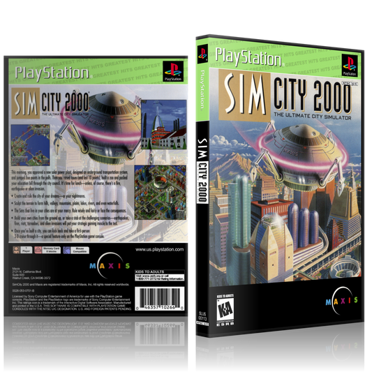 PS1 Case - NO GAME - Sim City 2000 - Greatest Hits