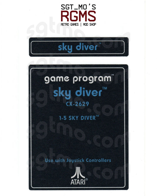 Atari 2600 Replacement Text Style Label - Sky Diver