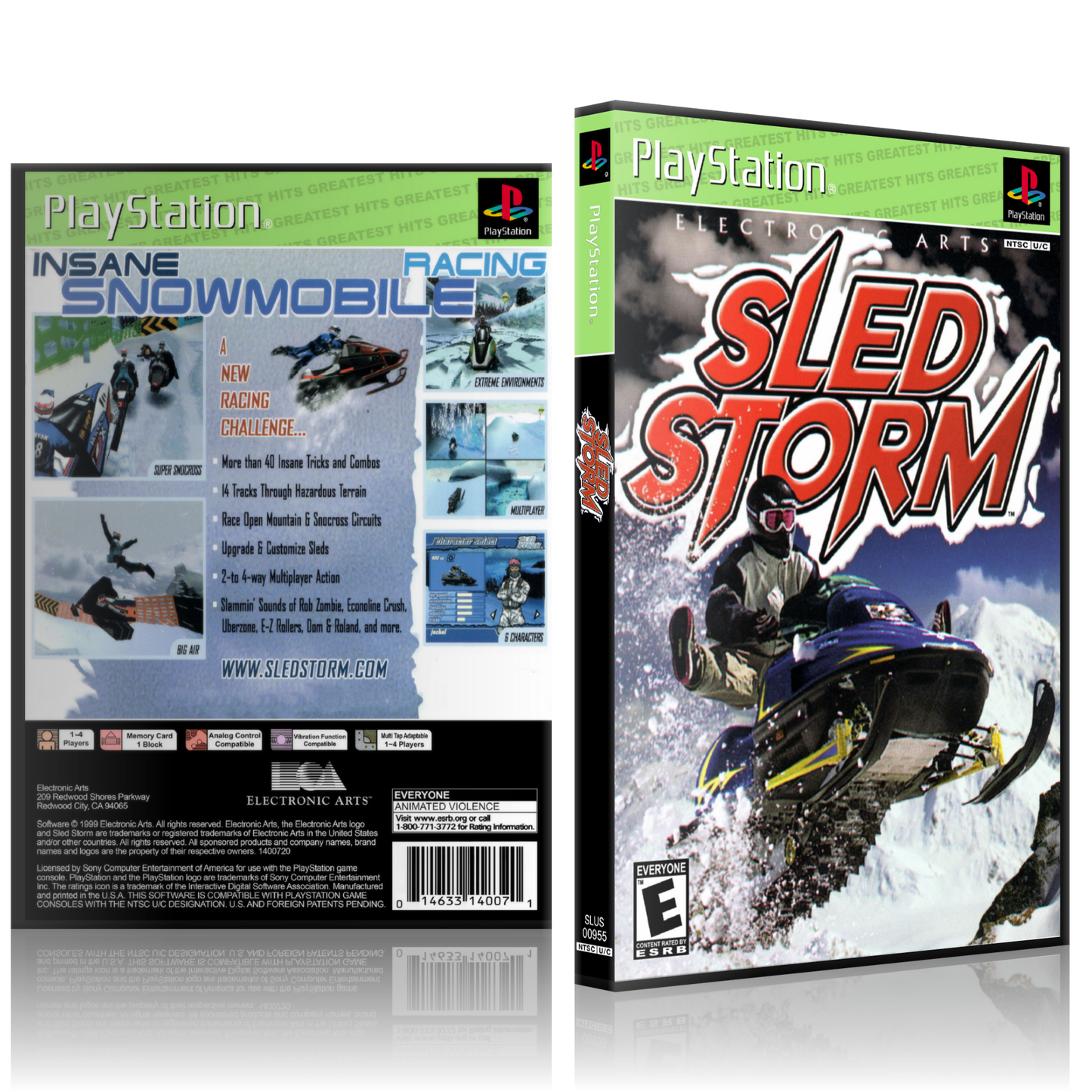 PS1 Case - NO GAME - Sled Storm - Greatest Hits