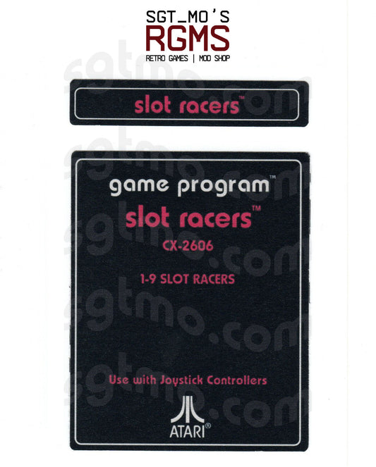 Atari 2600 Replacement Text Style Label - Slot Racers