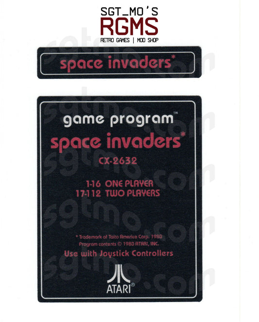Atari 2600 Replacement Text Style Label - Space Invaders