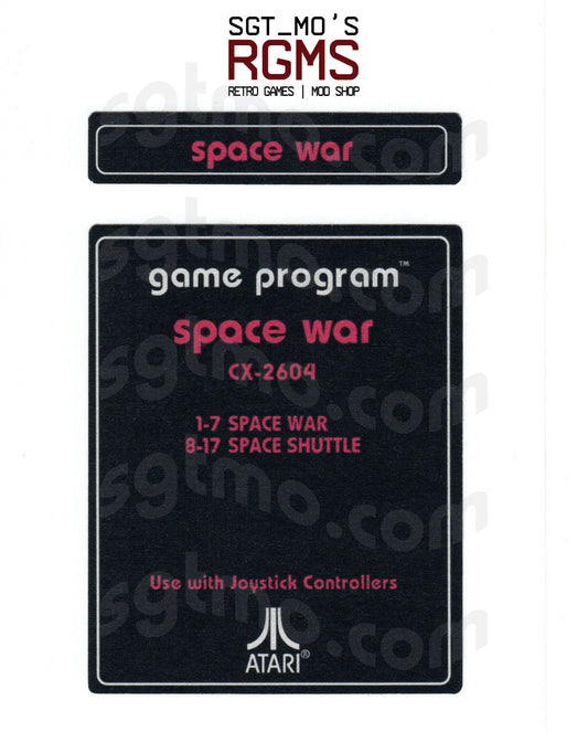 Atari 2600 Replacement Text Style Label - Space War