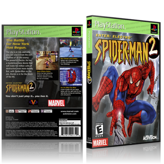 PS1 Case - NO GAME - Spider-Man 2 - Enter Electro - Greatest Hits