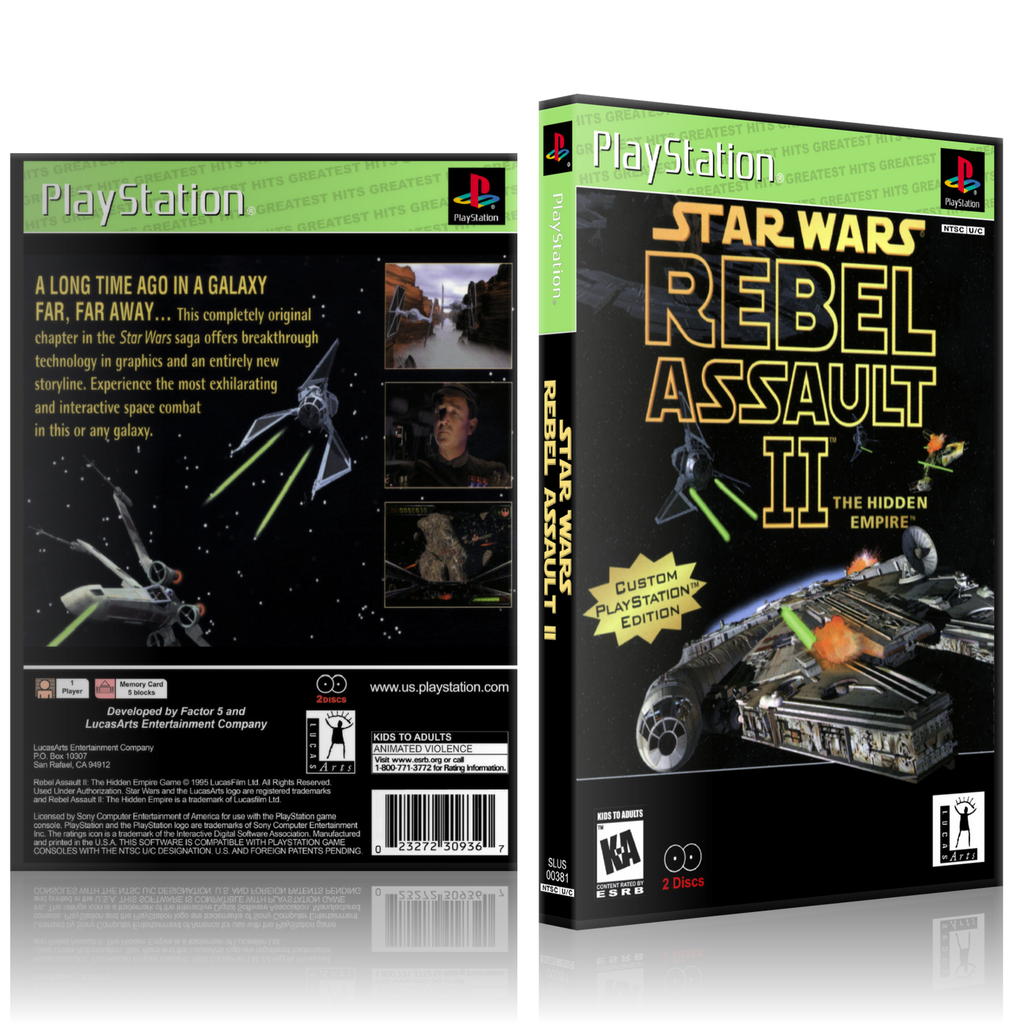 PS1 Case - NO GAME - Star Wars - Rebel Assault II [2 Disc] - Greatest Hits