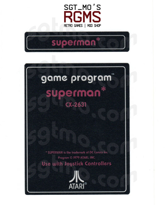 Atari 2600 Replacement Text Style Label - Superman