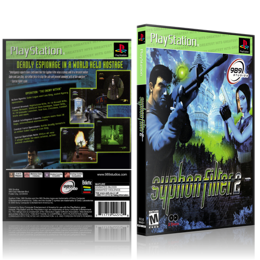 PS1 Case - NO GAME - Syphon Filter 2 - Greatest Hits