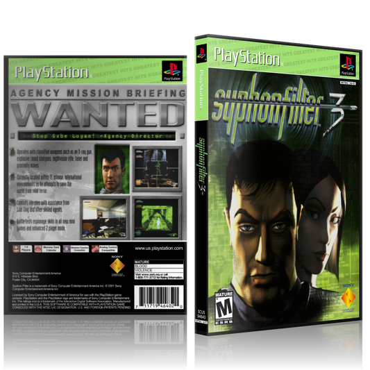 PS1 Case - NO GAME - Syphon Filter 3 - Greatest Hits