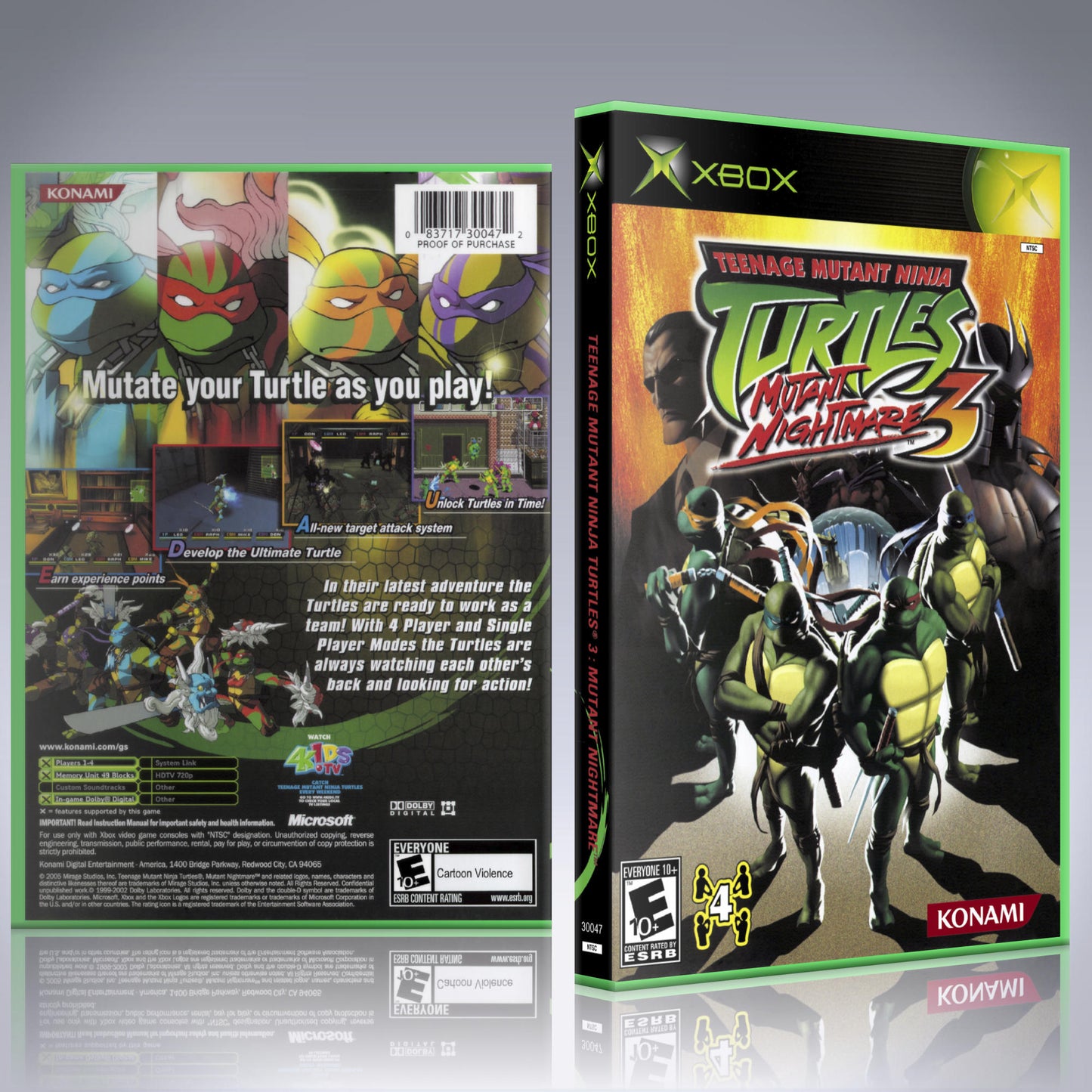 Xbox Case - NO GAME - Teenage Mutant Ninja Turtles 3 - Mutant Nightmare