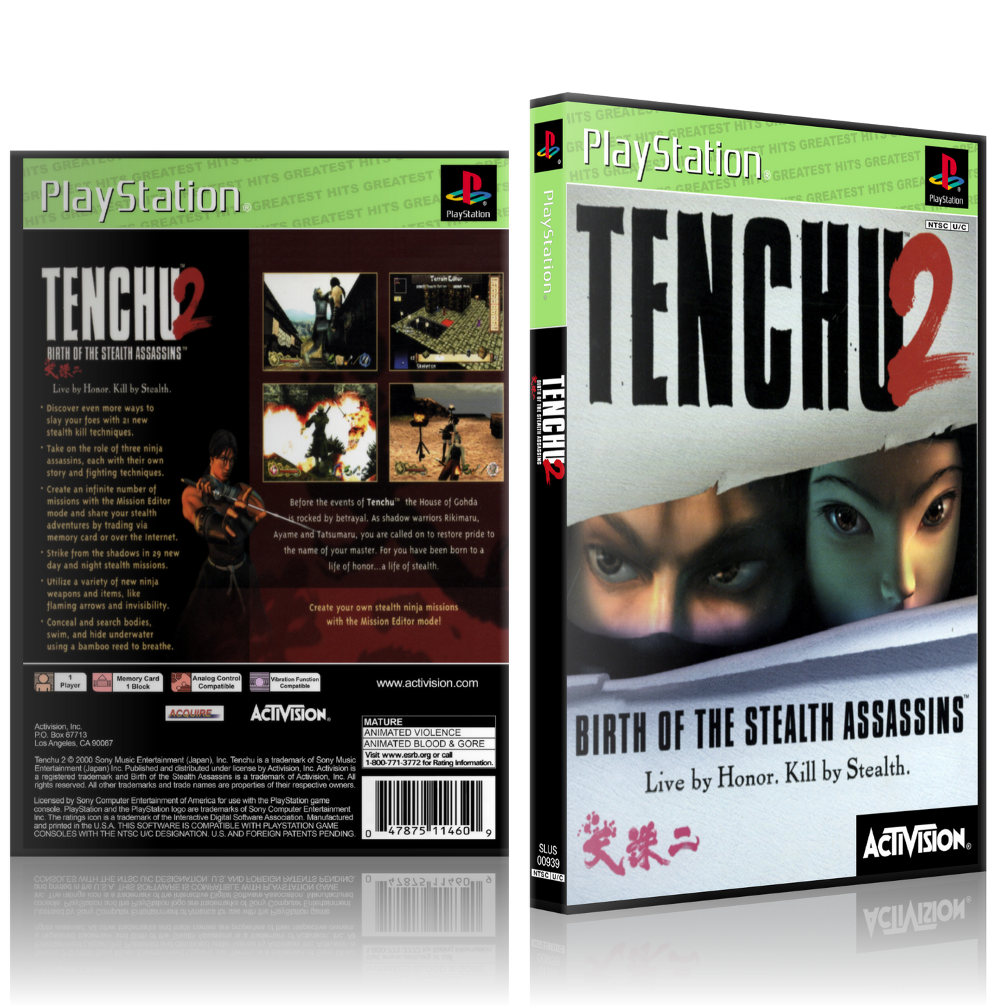 PS1 Case - NO GAME - Tenchu 2 - Birth of the Stealth Assassins - Greatest Hits