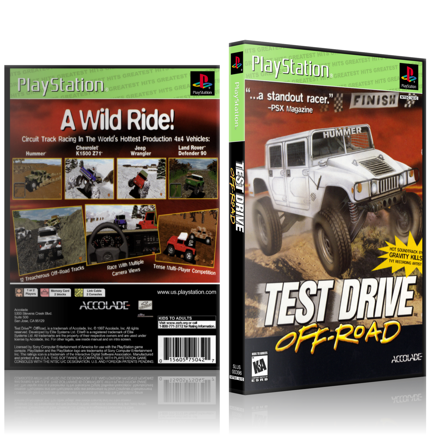 PS1 Case - NO GAME - Test Drive - Off-Road - Greatest Hits