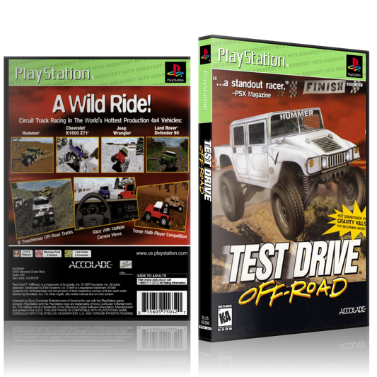 PS1 Case - NO GAME - Test Drive - Off-Road - Greatest Hits