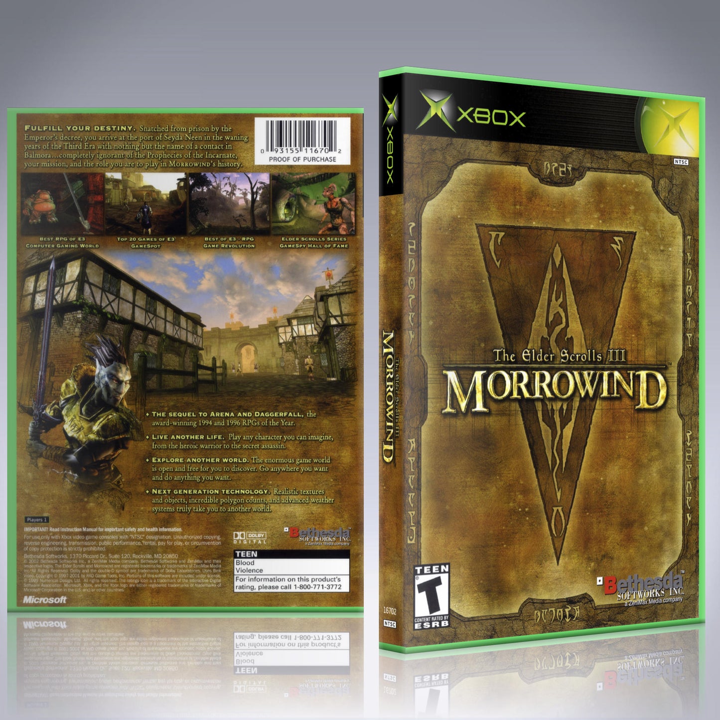 Xbox Case - NO GAME - The Elders Scrolls III - Morrowind