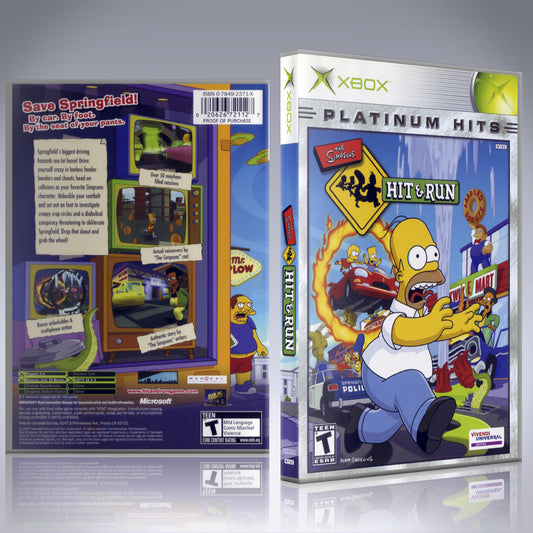 Xbox Case - NO GAME - The Simpsons - Hit and Run - Platinum Hits