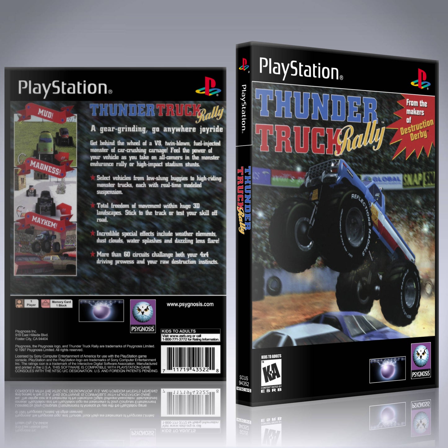 PS1 Case - NO GAME - Thunder Truck Rally